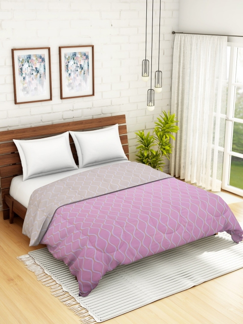 

WELHOME Pink & Beige Ethnic Motifs AC Room 110 GSM Double Bed Quilt