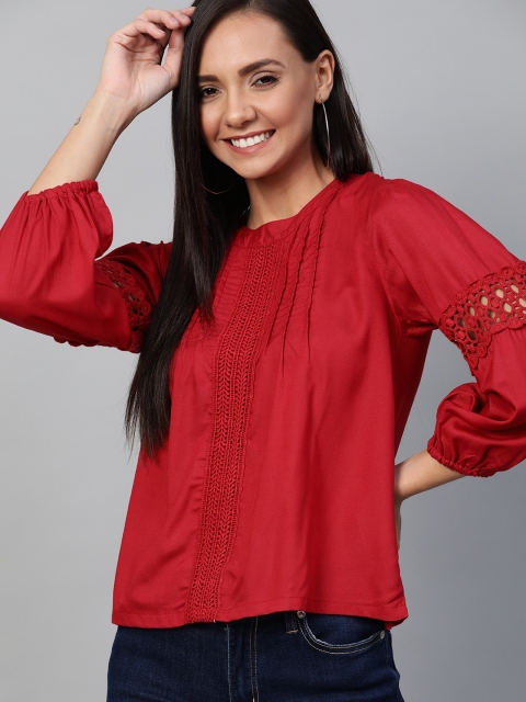 

HERE&NOW Women Red Solid Top