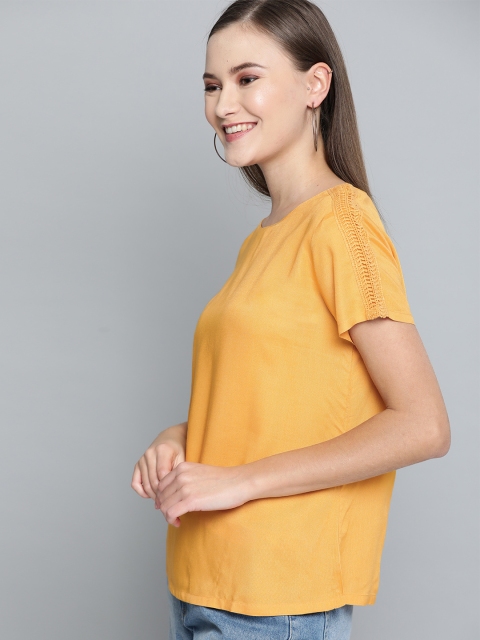 

HERE&NOW Women Mustard Yellow Solid Top