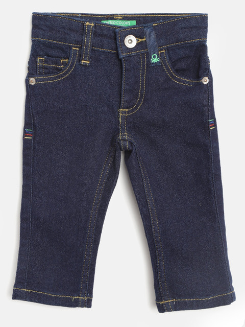

United Colors of Benetton Boys Navy Blue Skinny Fit Mid-Rise Clean Look Stretchable Jeans