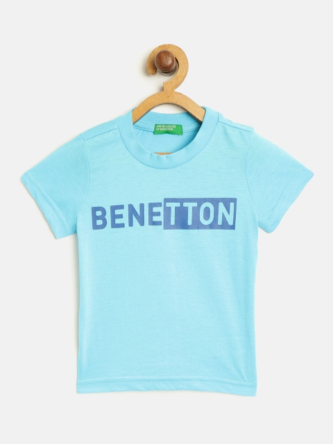 

United Colors of Benetton Boys Blue Printed Round Neck T-shirt