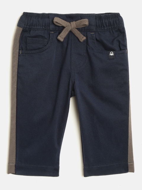 

United Colors of Benetton Boys Navy Blue Regular Fit Solid Trousers