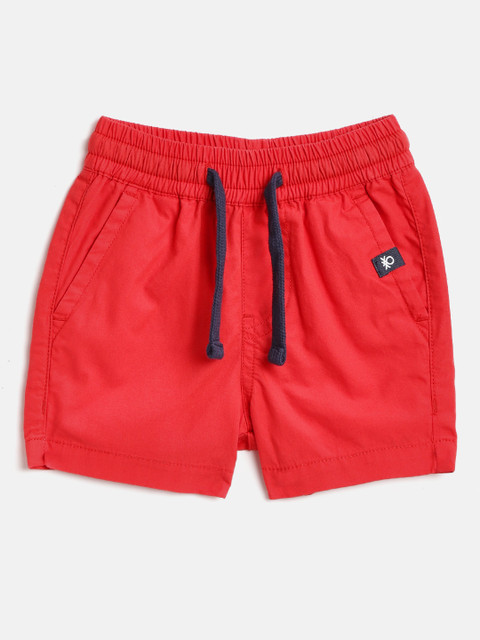 

United Colors of Benetton Boys Red Solid Regular Fit Shorts