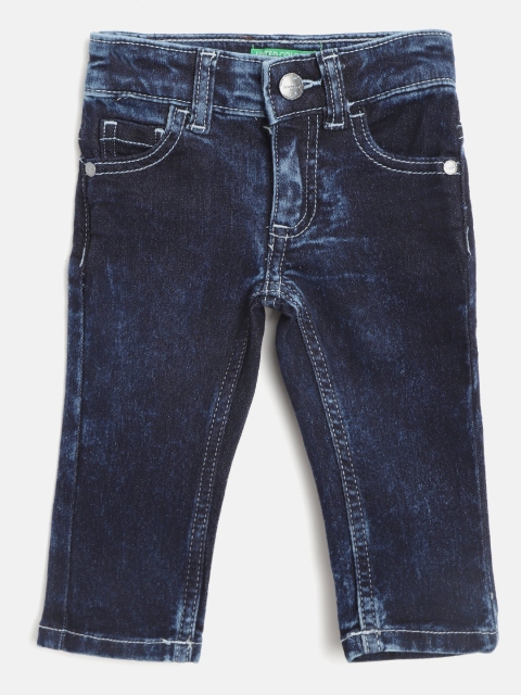 

United Colors of Benetton Boys Navy Blue Skinny Fit Mid-Rise Clean Look Stretchable Jeans