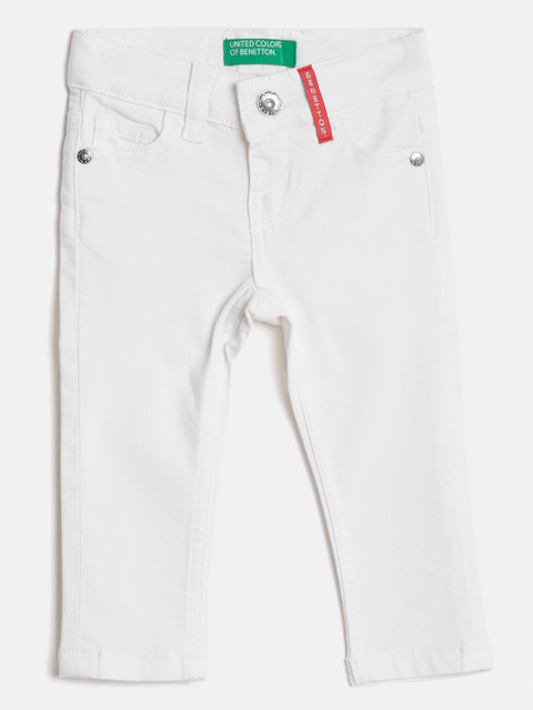 

United Colors of Benetton Girls White Regular Fit Mid-Rise Clean Look Stretchable Jeans