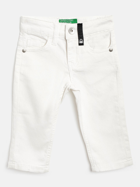 

United Colors of Benetton Boys White Skinny Fit Mid-Rise Clean Look Stretchable Jeans