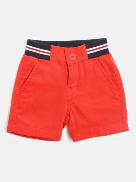 

United Colors of Benetton Boys Red Solid Regular Fit Shorts