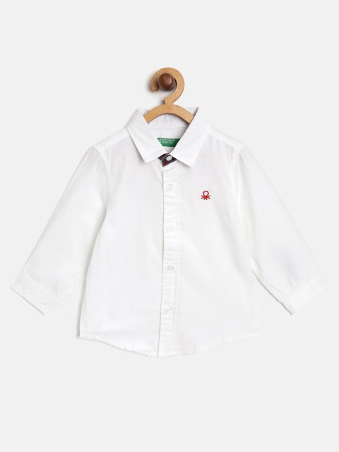 

United Colors of Benetton Boys White Solid Regular Fit Casual Shirt