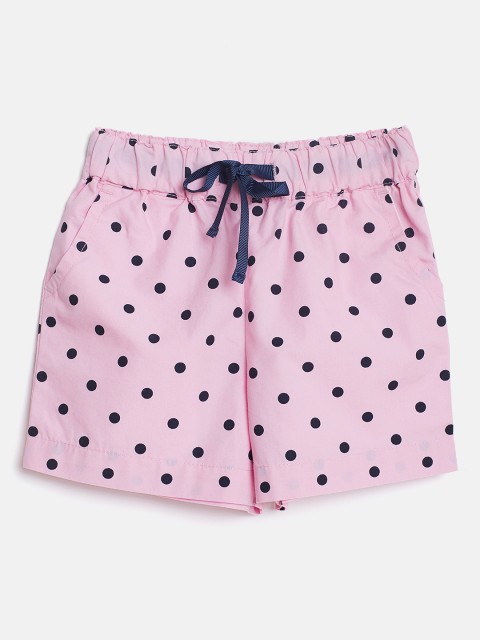 

United Colors of Benetton Girls Pink & Navy Printed Shorts