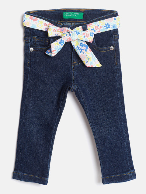 

United Colors of Benetton Girls Navy Blue Regular Fit Mid-Rise Clean Look Stretchable Jeans