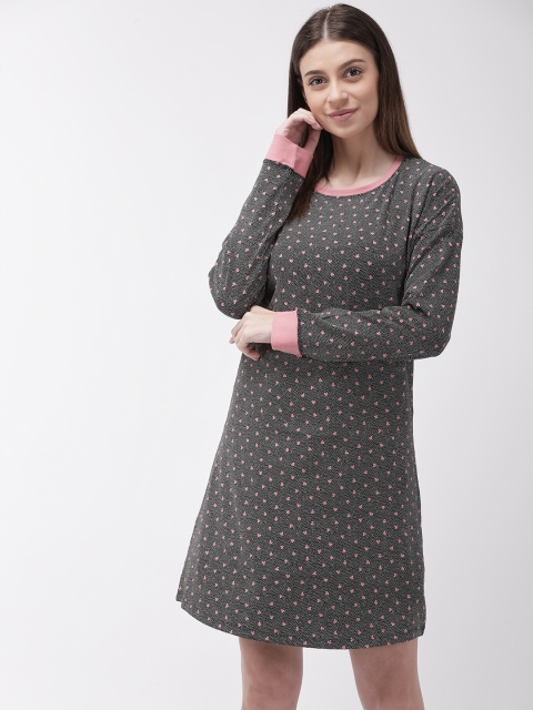 

Marks & Spencer Black & Pink Printed Nightdress