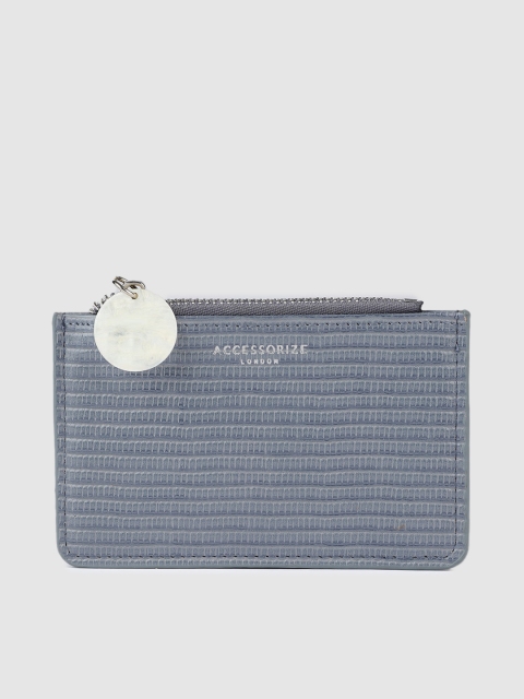 

Accessorize Women Blue Textured Card Holder