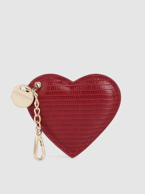 

Accessorize Women Red Textured Heart-Shaped Key Chain Holder
