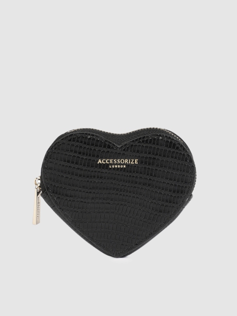 

Accessorize Black Textured Heart Shaped Coin Purse