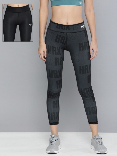 

HRX by Hrithik Roshan Women Black Reversible Rapid-Dry Antimicrobial Running Tights