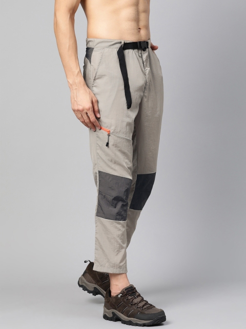 Men Grey Colourblocked Regular Fit Outdoor Trousers