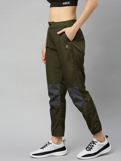 

HRX by Hrithik Roshan Women Olive Branch Colorblock Slim fit Outdoor Trousers