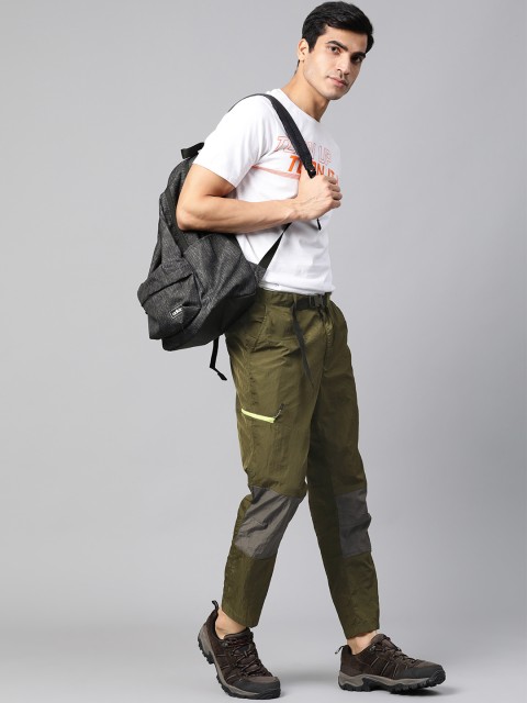 

HRX by Hrithik Roshan Men Olive Green Solid Regular Fit Outdoor Trousers