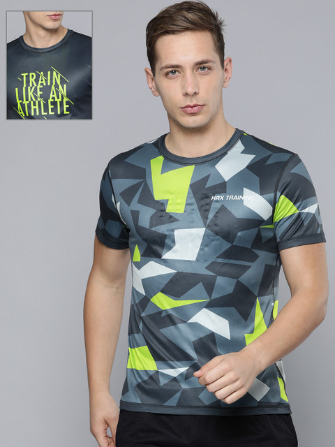 

Hrx By Hrithik Roshan Men Grey Rapid-Dry Antimicrobial Reversible Training T-shirt, Blue