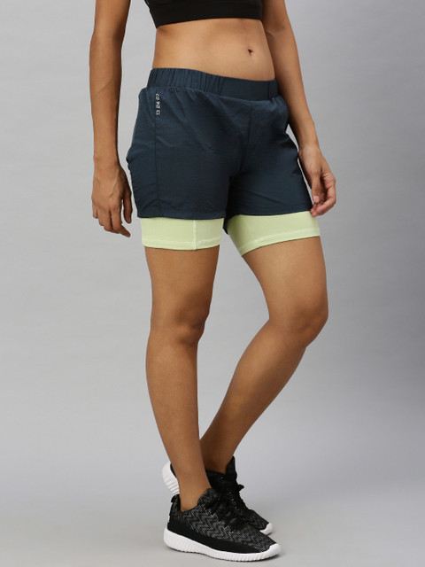 

HRX by Hrithik Roshan Women Moonlit Ocean Solid Regular Fit Rapid-Dry Running Shorts, Blue