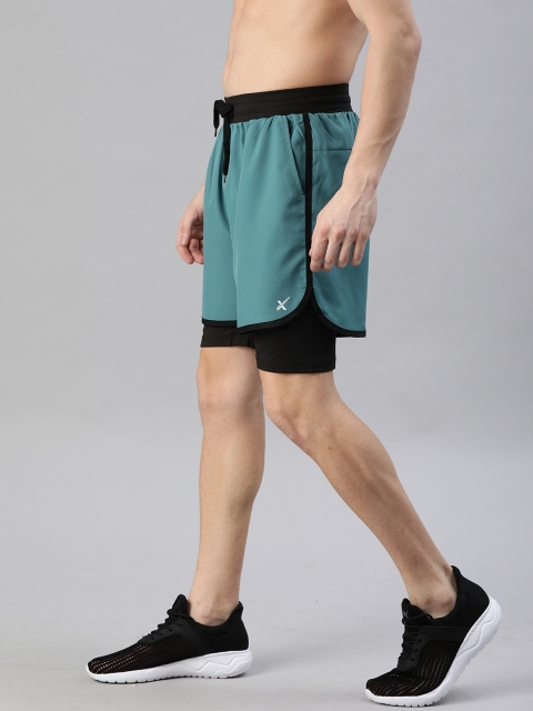 

Hrx By Hrithik Roshan Men North Sea Solid Rapid-Dry Antimicrobial Running Shorts, Sea green