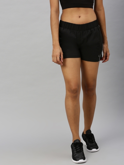 

HRX by Hrithik Roshan Women Black Solid Rapid Dry Antimicrobial Training Shorts