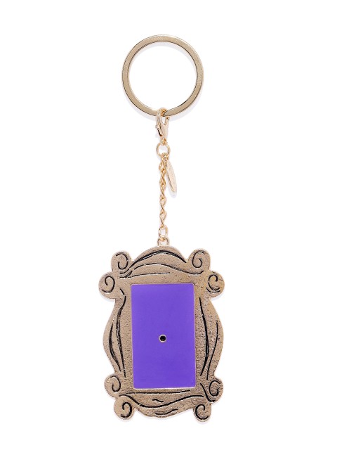 

EFG Muted Gold-Toned Friends Purple Door Keychain