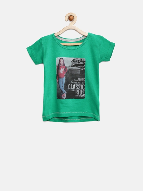 

Gini and Jony Girls Green Graphic Print Top