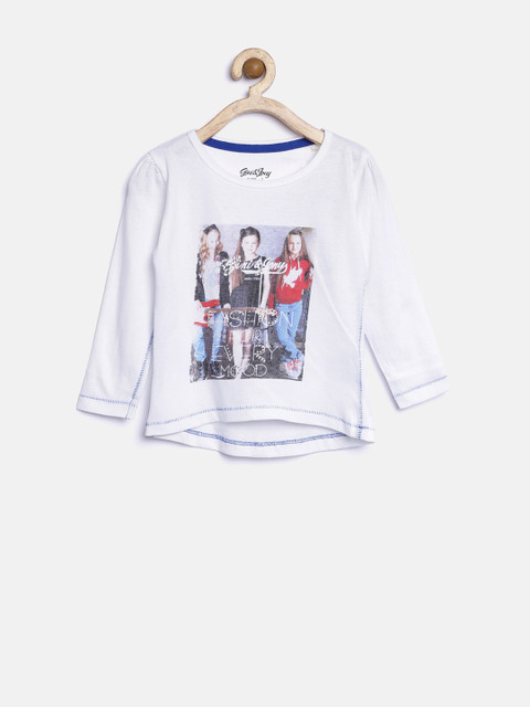 

Gini & Jony Girls White Printed Top