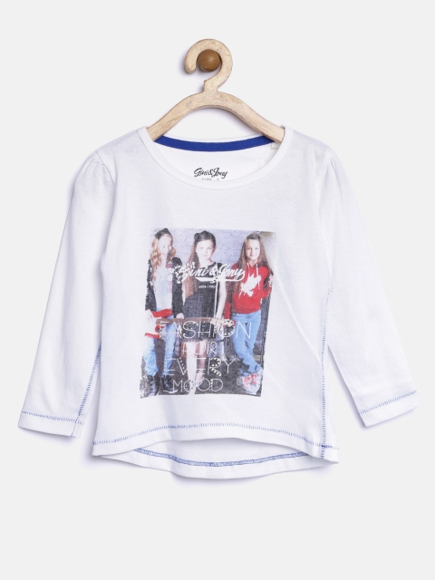 

Gini & Jony Girls White Printed Top