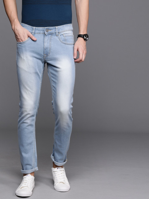

WROGN Men Blue Slim Fit Mid-Rise Clean Look Stretchable Jeans