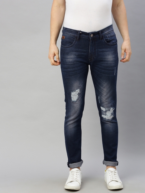 

WROGN Men Blue Slim Fit Mid-Rise Mildly Distressed Stretchable Jeans