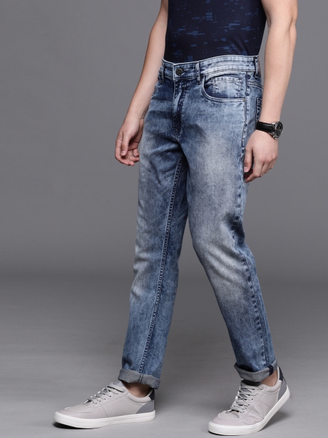 

WROGN Men Blue Slim Fit Mid-Rise Clean Look Stretchable Jeans