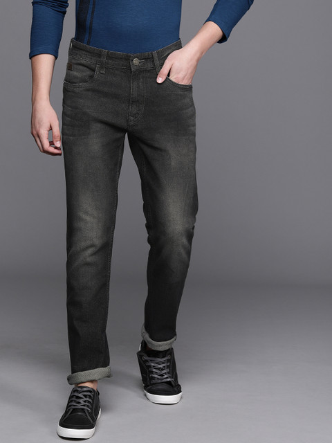 

WROGN Men Black Regular Fit Mid-Rise Clean Look Stretchable Jeans