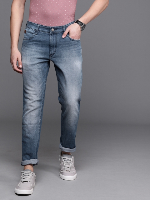 

WROGN Men Blue Solid Slim Fit Light Fade Jeans