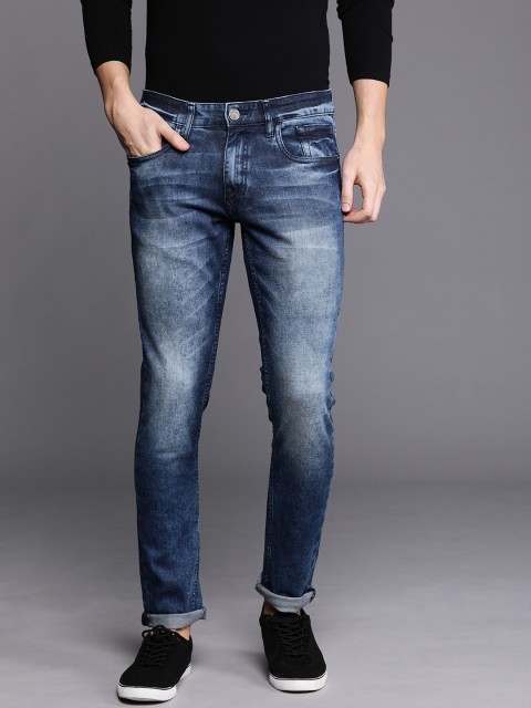 

WROGN Men Blue Slim Fit Mid-Rise Clean Look Stretchable Jeans