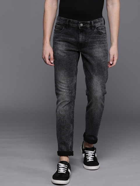 

WROGN Men Charcoal Grey Slim Fit Mid-Rise Clean Look Stretchable Jeans