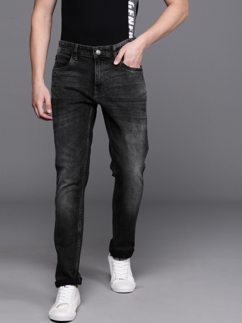 

WROGN Men Charcoal Grey Slim Fit Mid-Rise Clean Look Stretchable Jeans