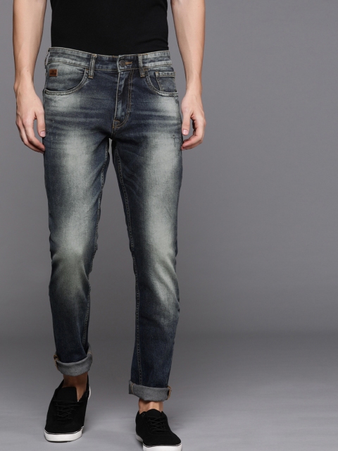 

WROGN Men Blue Slim Fit Mid-Rise Low Distress Stretchable Jeans