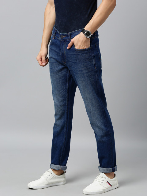 

WROGN Men Blue Slim Fit Mid-Rise Clean Look Stretchable Jeans