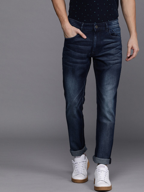

WROGN Men Blue Slim Fit Mid-Rise Clean Look Stretchable Jeans