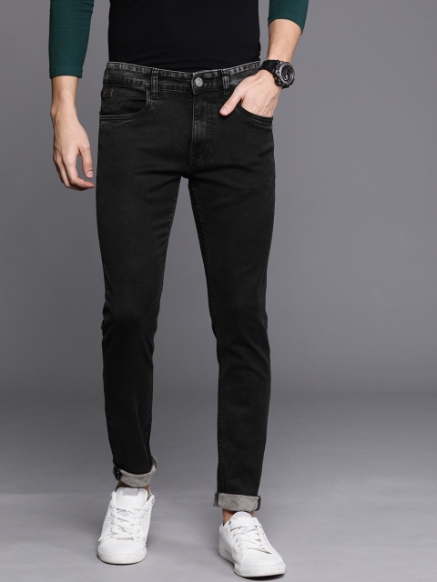 Men Black Skinny Fit Mid-Rise Clean Look Stretchable Jeans