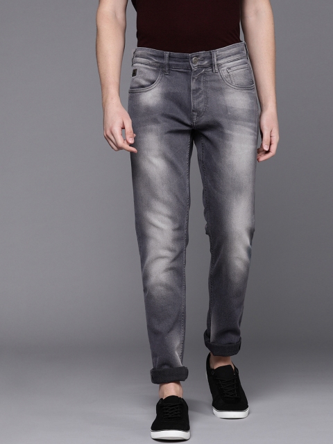 

WROGN Men Grey Slim Fit Mid-Rise Clean Look Stretchable Jeans