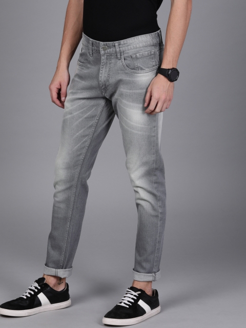 

WROGN Men Grey Slim Fit Mid-Rise Clean Look Stretchable Jeans