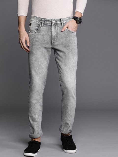 

WROGN Men Grey Slim Fit Mid-Rise Clean Look Stretchable Jeans