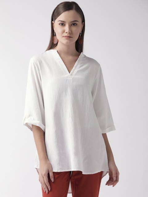 

Vaak Women Off-White Solid Tunic