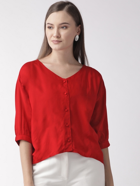 

Vaak Women Red Solid Top