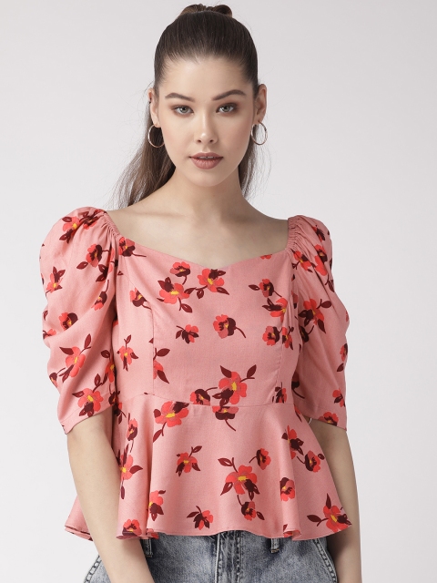 

20Dresses Women Pink & Burgundy Floral Print A-Line Top