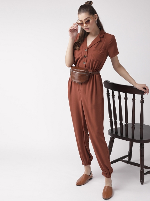 

20Dresses Women Brown Solid Basic Jumpsuit