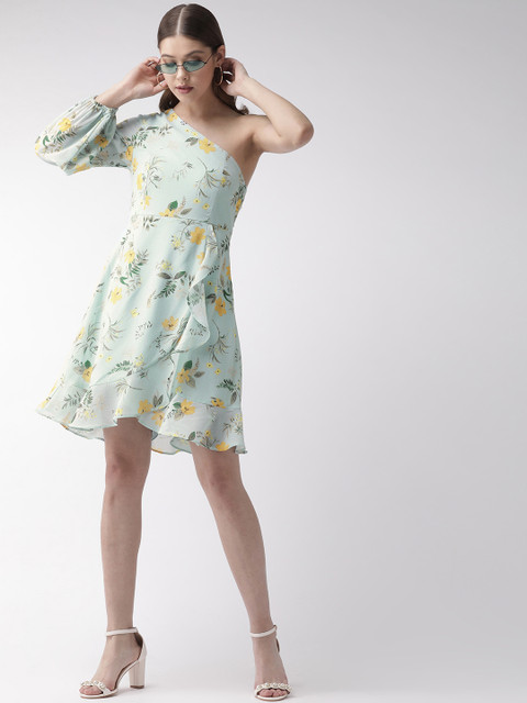 

20Dresses Women Blue & Yellow Printed A-Line Dress
